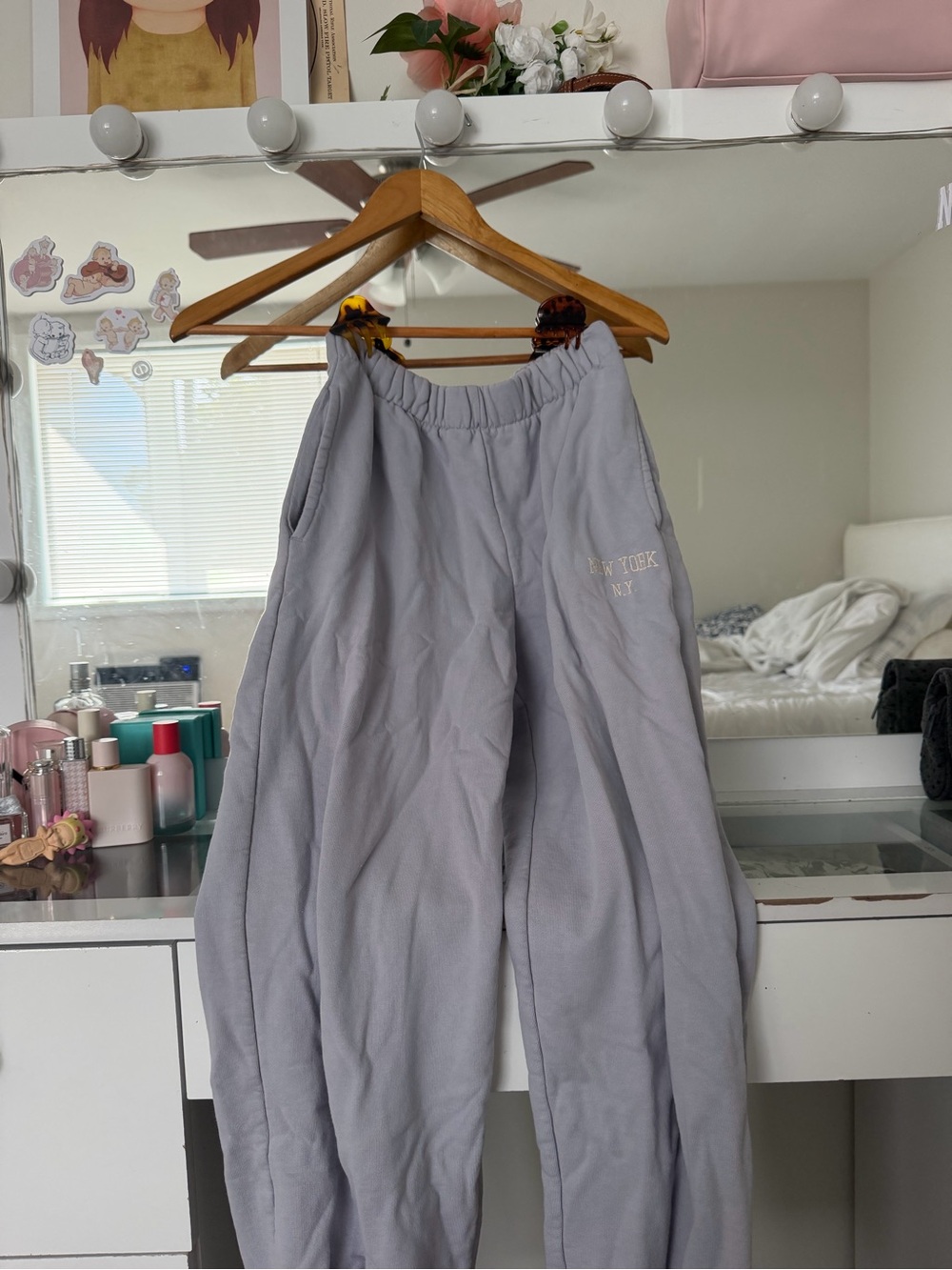 Brandy Melville light blue New York sweatpants